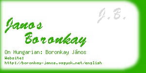 janos boronkay business card