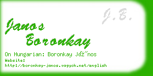 janos boronkay business card